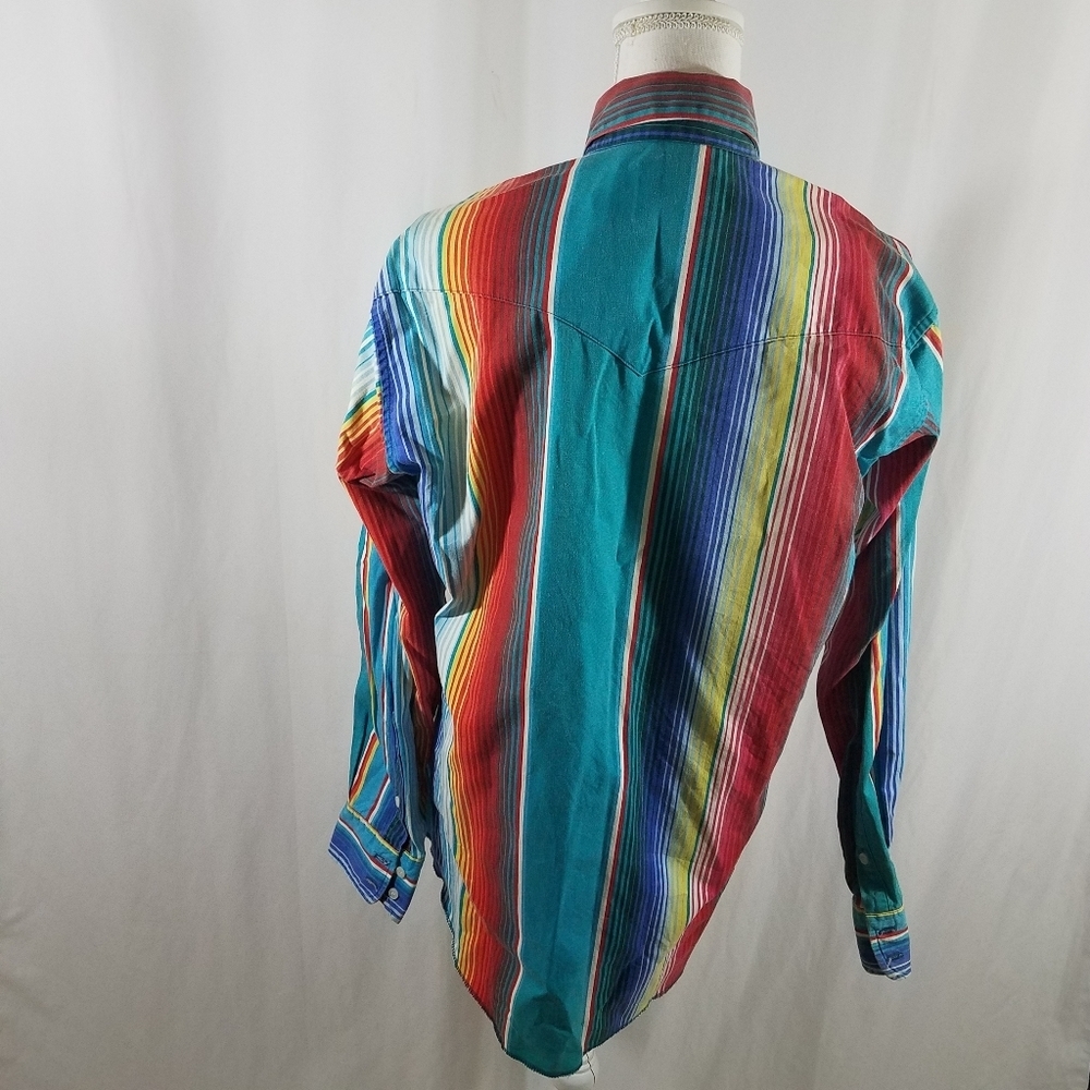Wrangler Cowboy Cut 15 1/2- 34 Men's Button Down Made in USA - Picture 4 of 13